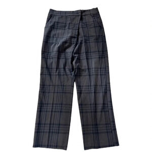 Zara Women's Brown High Waisted Checkered Plaid Wrap Buttoned Pants Size L GUC